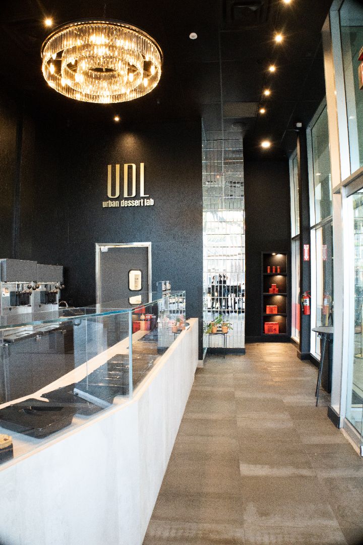 Interior photo of the Urban Dessert Lab West Hollywood, California brick and mortar location