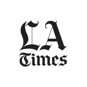 Black 'LA Times' logo on a white background