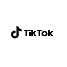 TikTok logo in black on a white background