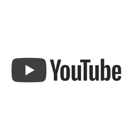 Black YouTube logo on a white background
